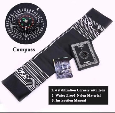 Picture of Portable Pocket Prayer Mat Jaynamaz with Qibla Direction Waterproof and Travel Size Jainamaz |