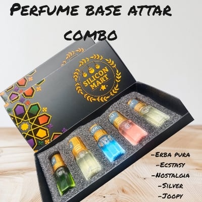 Picture of Perfume Type Attar Combo Pack 5 in 1 – Erba Pura, Nostalgia, Silver & Joopi – 15ml Total, Unisex, Imported Ator Perfume from UAE