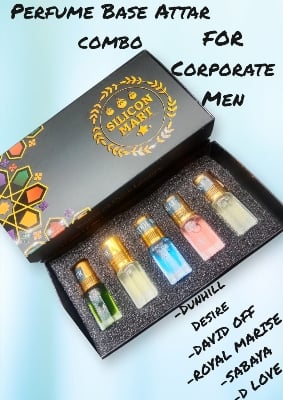 Picture of Perfume Type Attar Combo Pack 5 in 1 for Men - Ator Perfume Box Set (Dunhill Desire Attar, DAVIDOFF Perfume for Men, ROYAL MARISE, D Love Attar & Oud sabaya - Made in Dubai - 3.0ml Each Perfume Type Attar Combo Pack 5 in 1 for Men - Ator Perfu