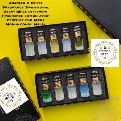 Picture of Arabian & Royel Fragrance Traditional Attar 10pcs different Fragrance combo attar perfume for Mens Non-alcohol Halal Perfume Package AR10