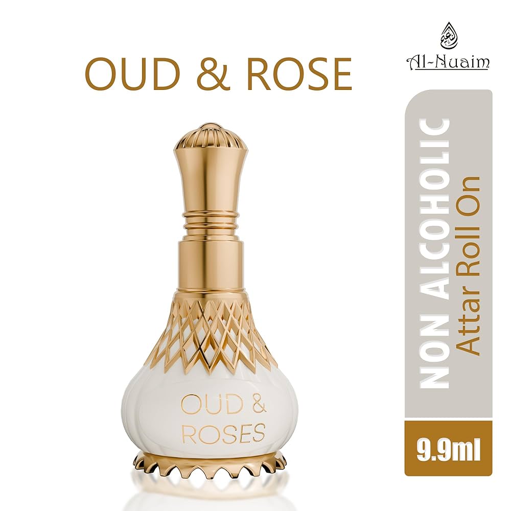 Picture of Al-Nuaim Oud & Roses Attar Roll On For Men & Women - 9.9ml | Exquisite Alcohol-Free Aromatic Fragrance Oil for Lasting Elegance and Charm