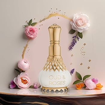 Picture of AlNuaim Oud & Roses Attar Roll On For Men & Women - 9.9ml | Exquisite Alcohol-Free Aromatic Fragrance Oil for Lasting Elegance and Charm