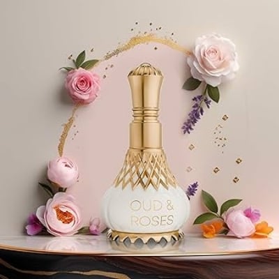 Picture of AlNuaim Oud & Roses Attar Roll On For Men & Women - 9.9ml | Exquisite Alcohol-Free Aromatic Fragrance Oil for Lasting Elegance and Charm