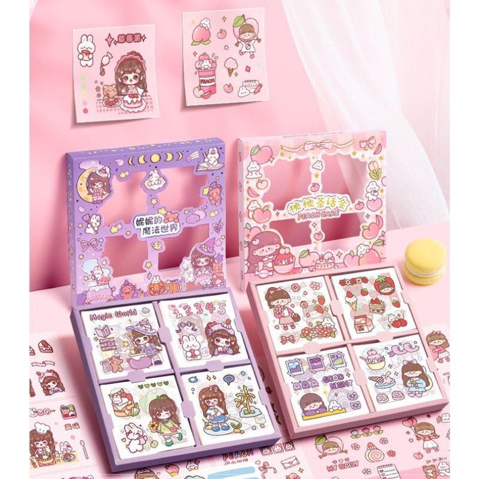 Picture of Masu Stickers 100 Sheets Nini October Tea Time Cute Korean Sticker Gift - Meetball BLUE

￼