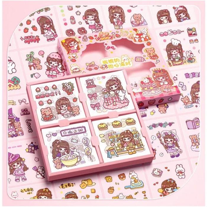 Picture of Masu Stickers 100 Sheets Nini October Tea Time Cute Korean Sticker Gift - Meetball BLUE

￼
