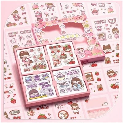 Picture of Masu Stickers 100 Sheets Nini October Tea Time Cute Korean Sticker Gift - Meetball BLUE

￼