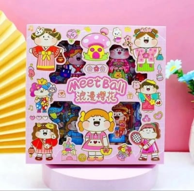 Picture of Masu Stickers 100 Sheets Nini October Tea Time Cute Korean Sticker Gift - Meetball BLUE

￼