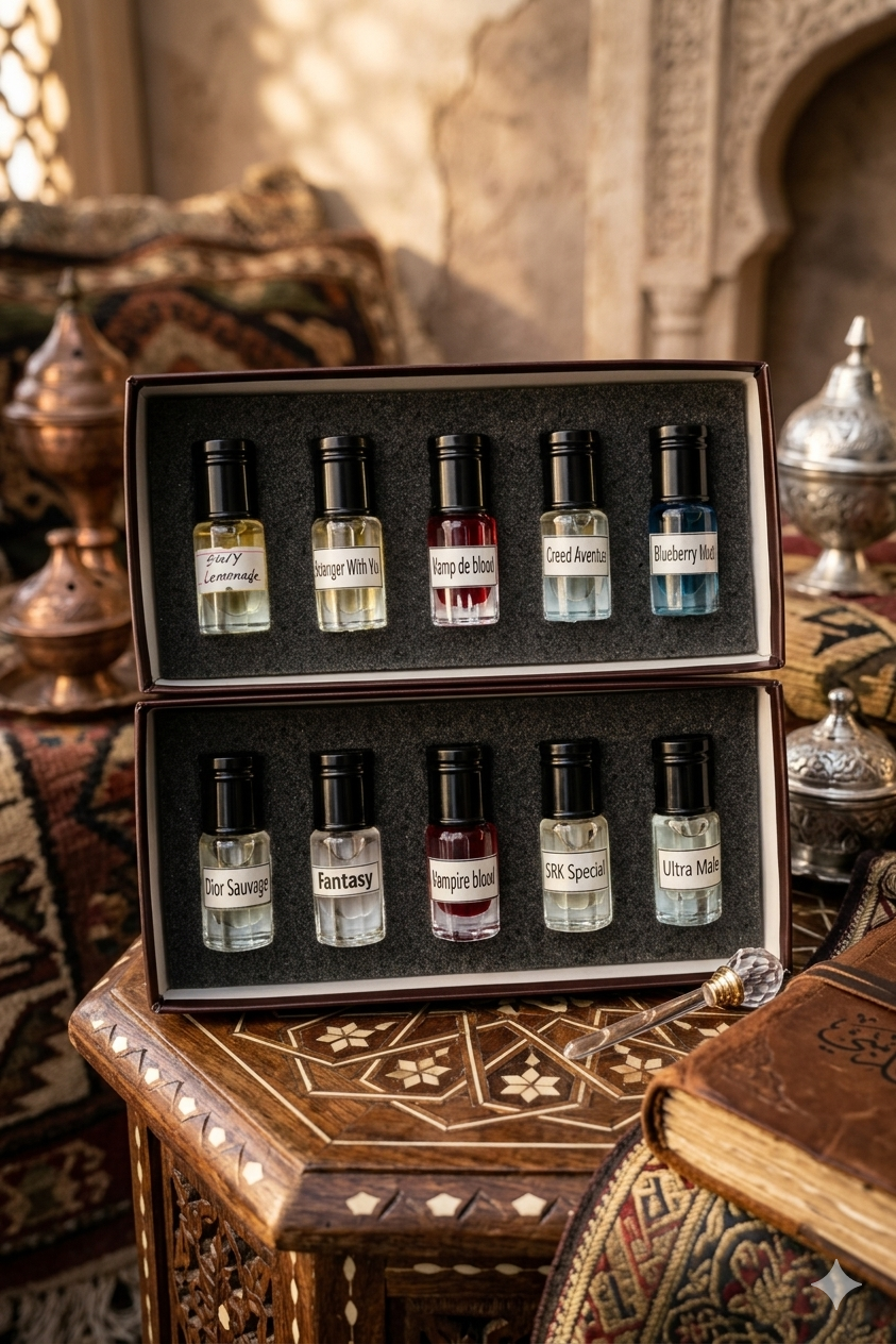 Picture of Attar Combo Pack 10 in 1 for Men - Traditional Fragrance Ator - Halal Perfume Package - Made in Saudi Arabia |I |