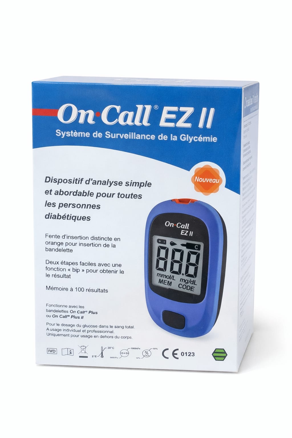 Picture of On Call EZ II Blood Glucose Monitoring System Accurate, Fast & Easy Blood Sugar Testing for Everyday Diabetes Care