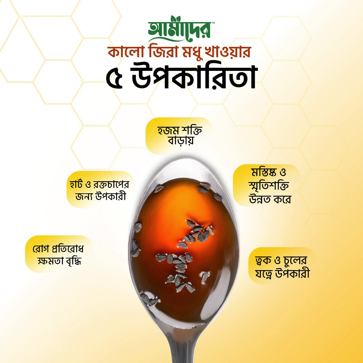 Picture of Amader Kalojira Flower Honey (500 GM) - 100% Pure Raw Natural Black Seed Flower Honey | Kalojira Fuler Modhu