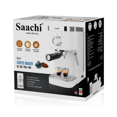 Picture of Saachi Capsule Coffee Machine NL-COF-7061-WH With 20 Bar Pressure Pump
