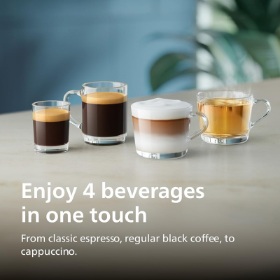 Picture of PHILIPS Series 2300 Fully Automatic Espresso Machine - 4 Hot Drinks, Fast Clean, 40% Quieter SilentBrew, Aquaclean Filter, Matte Black (EP2330/10)