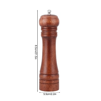 Picture of Wood Pepper and Salt Grinder -(Wooden) - Material: Wood and Metal-Grind for Home Flavour Use to easy 6 inch,8 inch - Grey