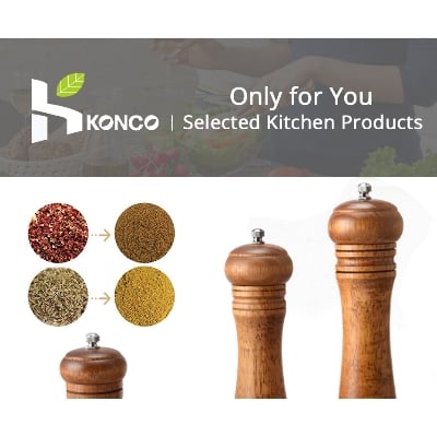 Picture of Wood Pepper and Salt Grinder -(Wooden) - Material: Wood and Metal-Grind for Home Flavour Use to easy 6 inch,8 inch - Grey