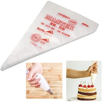 Picture of 10 Piece Plastic Disposable Piping Bags Cake Cream Decorating - White