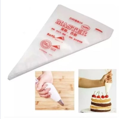 Picture of 10 Piece Plastic Disposable Piping Bags Cake Cream Decorating - White