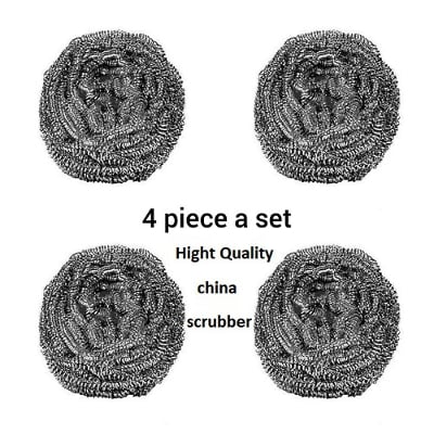 Picture of Dish Wash Metal Scrubber Four (4) Piece - Silver