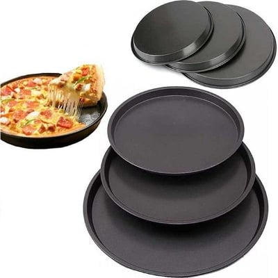 Picture of 3 Pieces Pizza Pan Set -10/11/12 Inch-Black - Black