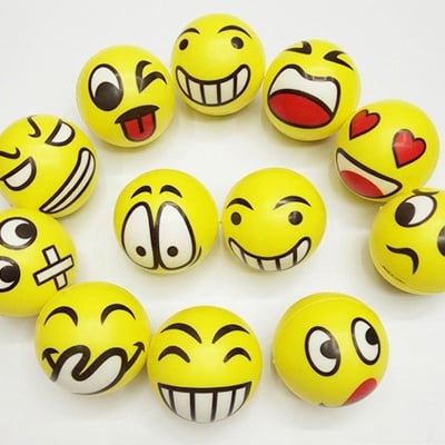 Picture of 6.3 Cm Stress Ball Emoji Squeeze Ball Exercise Stress Ball Pu Rubber Toy - 1 Pcs100 - Yellow