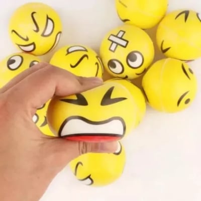 Picture of 6.3 Cm Stress Ball Emoji Squeeze Ball Exercise Stress Ball Pu Rubber Toy - 1 Pcs100 - Yellow