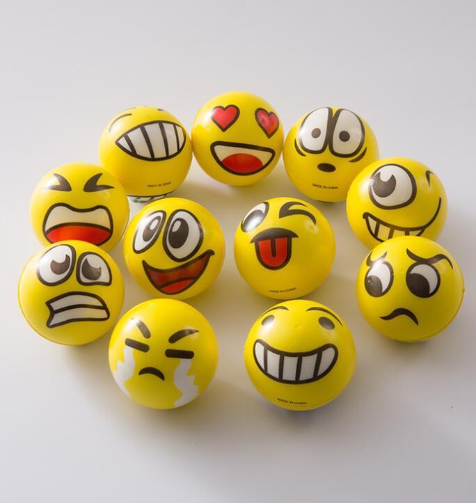 Picture of 6.3 Cm Stress Ball Emoji Squeeze Ball Exercise Stress Ball Pu Rubber Toy - 1 Pcs100 - Yellow
