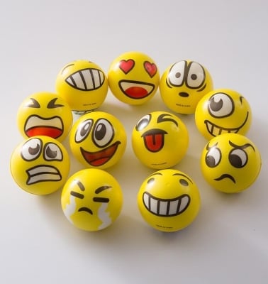 Picture of 6.3 Cm Stress Ball Emoji Squeeze Ball Exercise Stress Ball Pu Rubber Toy - 1 Pcs100 - Yellow