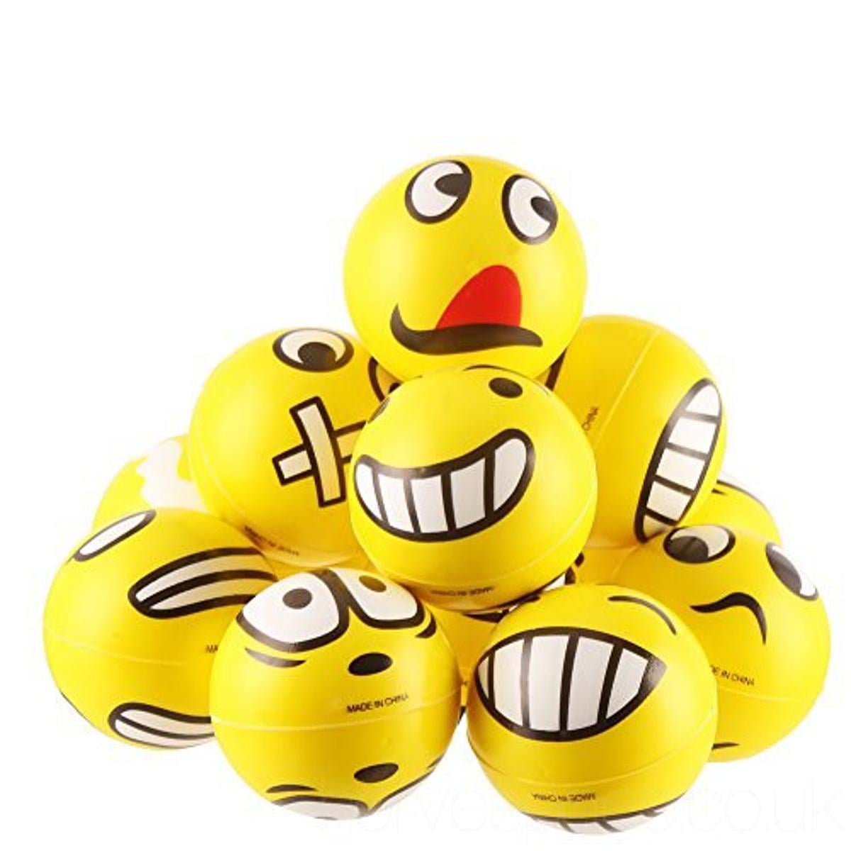 Picture of 6.3 Cm Stress Ball Emoji Squeeze Ball Exercise Stress Ball Pu Rubber Toy - 1 Pcs100 - Yellow