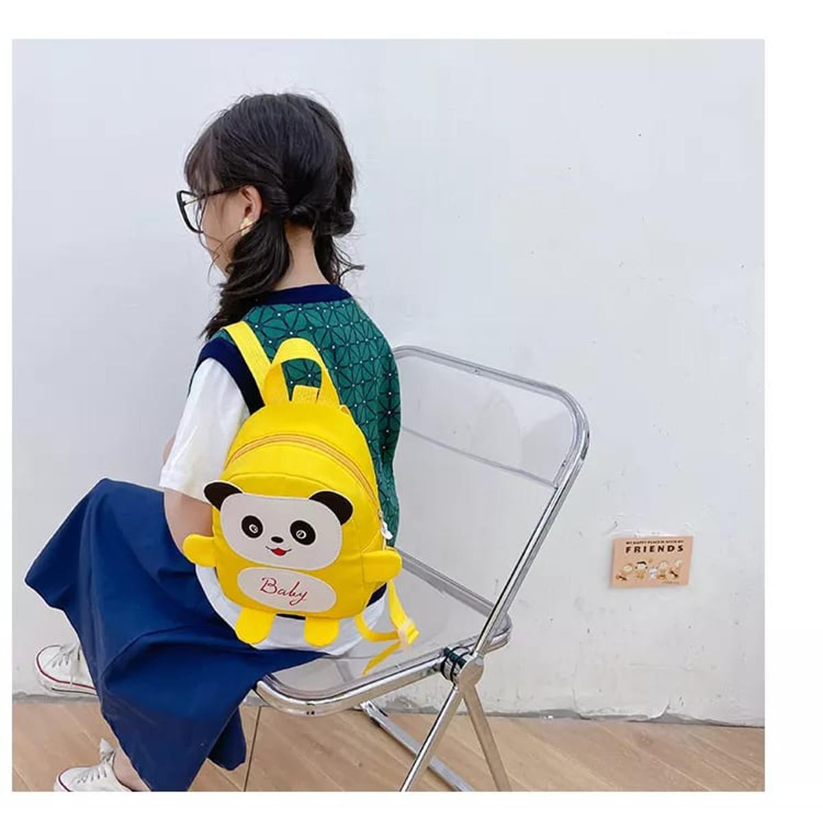 Picture of Nylon Animal Children Backpacks Kids Preschool Bags Cartoon Panda Book Bags for Baby Girl Boy Anti Lost Backpack for Kids