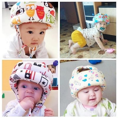 Picture of Toddler Walking Safety Helmet Head Protector Adjustable Baby Infant No Bumps Head Protector Cushion Bumper Bonnet Kids Anti-Fall Safety Cap Hat for Walking Crawling Playing, 6-36 M - Multicolor