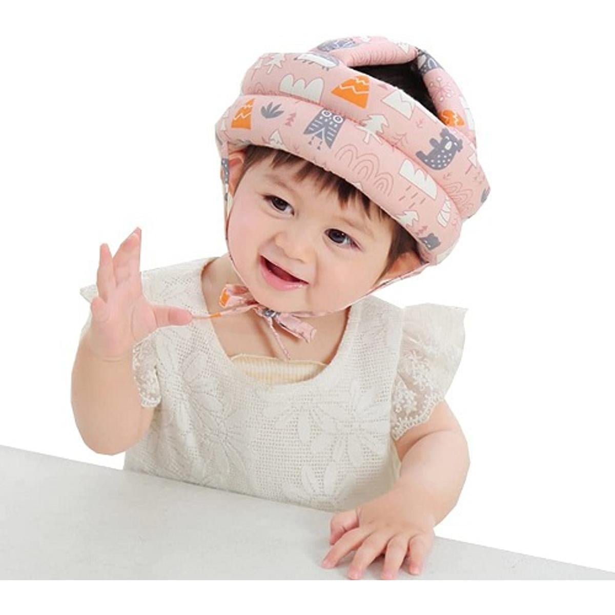 Picture of Toddler Walking Safety Helmet Head Protector Adjustable Baby Infant No Bumps Head Protector Cushion Bumper Bonnet Kids Anti-Fall Safety Cap Hat for Walking Crawling Playing, 6-36 M - Multicolor