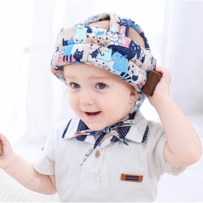 Picture of Toddler Walking Safety Helmet Head Protector Adjustable Baby Infant No Bumps Head Protector Cushion Bumper Bonnet Kids Anti-Fall Safety Cap Hat for Walking Crawling Playing, 6-36 M - Multicolor
