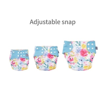 Picture of Washable Cloth Pants Baby Diaper with 3 Layer Pad -2 Pcs - Multicolor