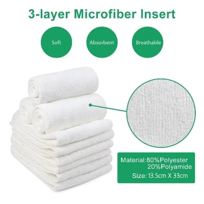 Picture of Washable Cloth Pants Baby Diaper with 3 Layer Pad -2 Pcs - Multicolor