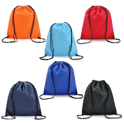 Picture of Lightweight drawstring Backpack for Men and women sports fitness backpack outdoor leisure backpack zipper bag - Multicolor