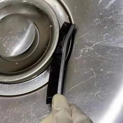 Picture of Gap Cleaning Brush Durable Grout Cleaner Brush Household Tile Joints Grout Cleaning Brush for Shower Floor Lines Cleaning Tools. - Black