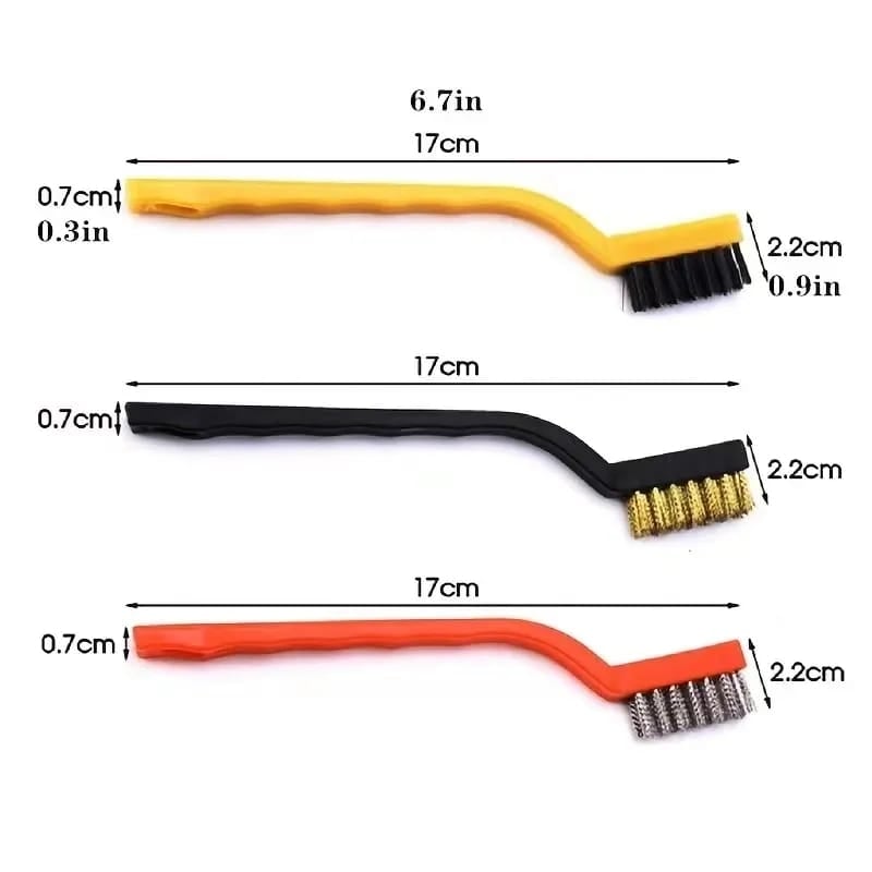 Picture of 3 Pcs Multipurpose Bathroom Tile Floor Gap Cleaning Brush Window Groove Cleaning Brush Convenient Household Corner Cleaning Tools - Multicolor