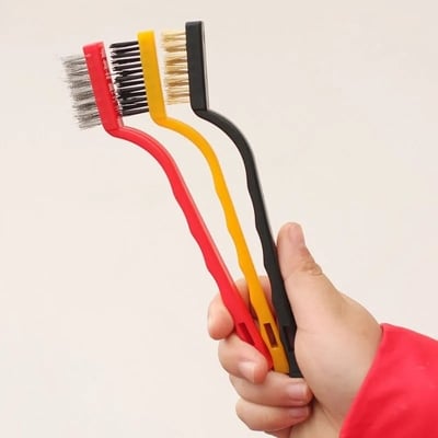 Picture of 3 Pcs Multipurpose Bathroom Tile Floor Gap Cleaning Brush Window Groove Cleaning Brush Convenient Household Corner Cleaning Tools - Multicolor