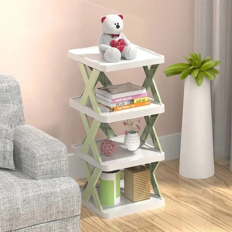 Picture of simple x shoe rack small shoe cabinet at home entrance multilayer space saving storage folding rack storage shoe cabinets - Multicolor