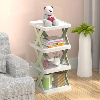 Picture of simple x shoe rack small shoe cabinet at home entrance multilayer space saving storage folding rack storage shoe cabinets - Multicolor