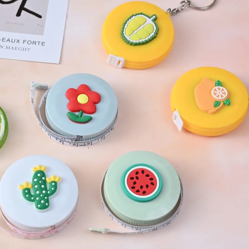 Picture of Mini Tape Meter Tape Tailor Ruler Keychain Measuring Tape Clothing Size Tape Measure Portable Sewing Tools Accessoriess - Multicolor