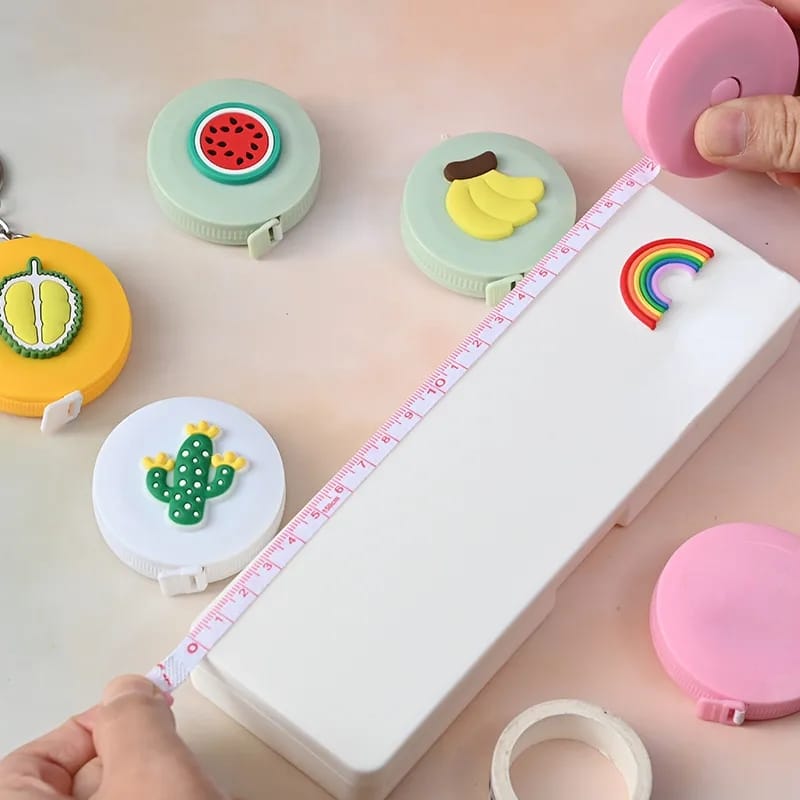 Picture of Mini Tape Meter Tape Tailor Ruler Keychain Measuring Tape Clothing Size Tape Measure Portable Sewing Tools Accessoriess - Multicolor
