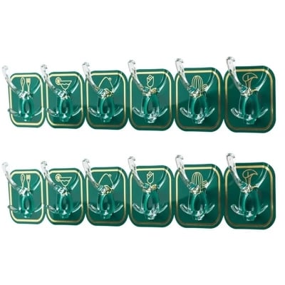 Picture of Coat Hook Heavy Duty Multifunctional Home Organization Two Prongs Kitchen Bathroom Wall Mounted Towel Hanger Household Products-6 pcs set - Multicolor