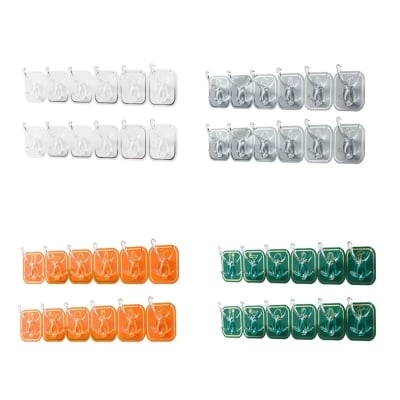 Picture of Coat Hook Heavy Duty Multifunctional Home Organization Two Prongs Kitchen Bathroom Wall Mounted Towel Hanger Household Products-6 pcs set - Multicolor