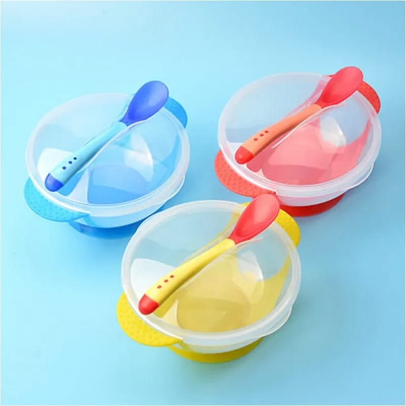 Picture of Baby Suction Feeding Bowl with Spoon Bowl 1 Set Multicolor - Multicolor