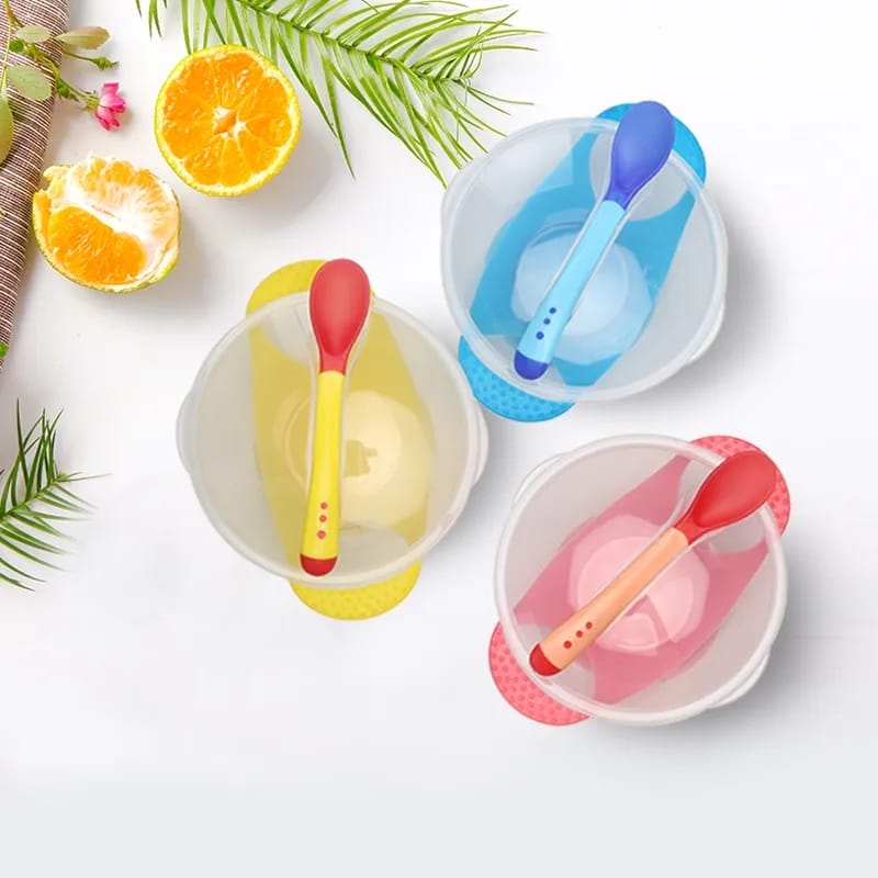 Picture of Baby Suction Feeding Bowl with Spoon Bowl 1 Set Multicolor - Multicolor