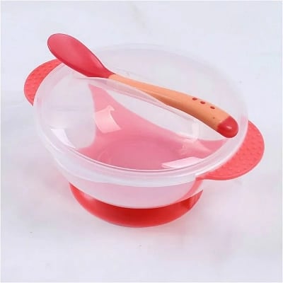 Picture of Baby Suction Feeding Bowl with Spoon Bowl 1 Set Multicolor - Multicolor