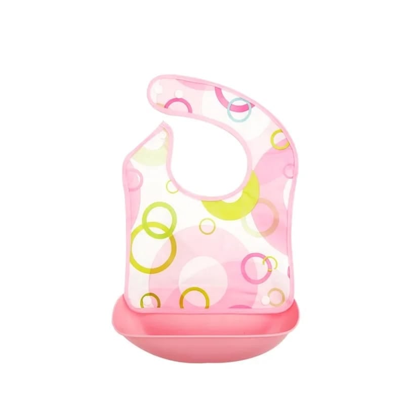 Picture of Silicone Baby Bibs, Socub Comfortable Waterproof Silicone Bibs for Babies & Toddlers, BPA Free, with Food Catcher Pocket, Sage, Ether - Multicolor