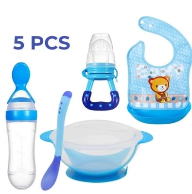 Picture of 5pcs/Set Baby Feeding Set BPA Free Complete meal set - Multicolor