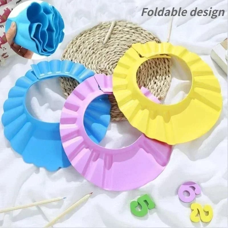 Picture of 1pcs Baby Shower Cap with Ear Protection Bath Caps Adjustable Soft Shampoo Bathing Hat Cap for Kids Toddler-Multicolor - Multicolor