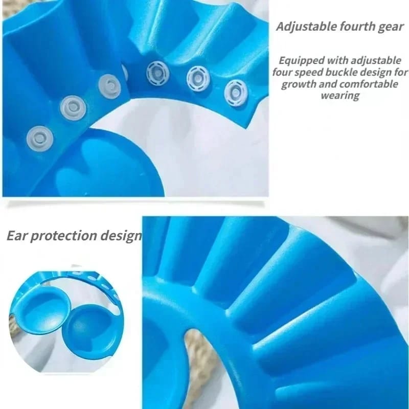 Picture of 1pcs Baby Shower Cap with Ear Protection Bath Caps Adjustable Soft Shampoo Bathing Hat Cap for Kids Toddler-Multicolor - Multicolor